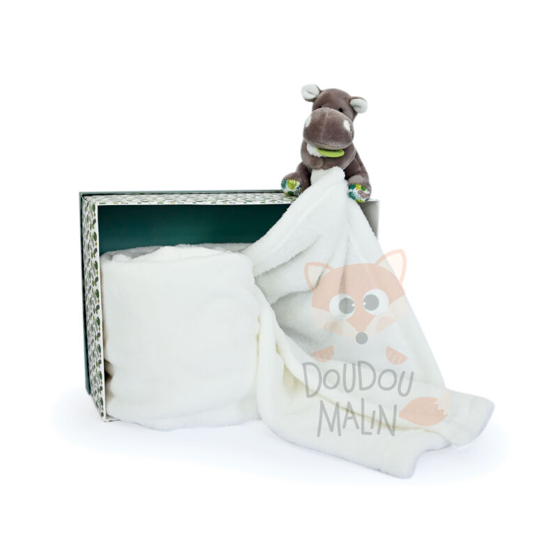  - bazile the hippo - set plush with blanket 50 x 50 cm 